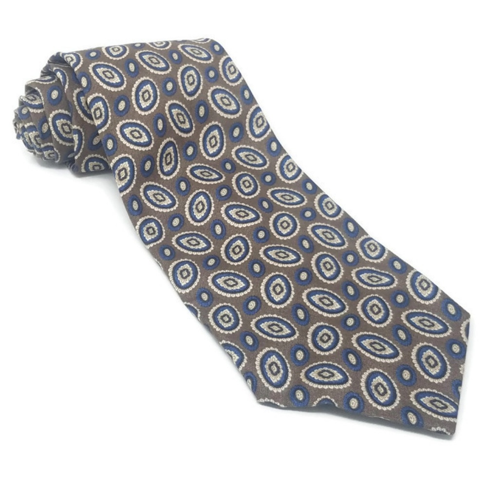 Vintage Jsaco Abstract Circle Pattern Blue & Gray